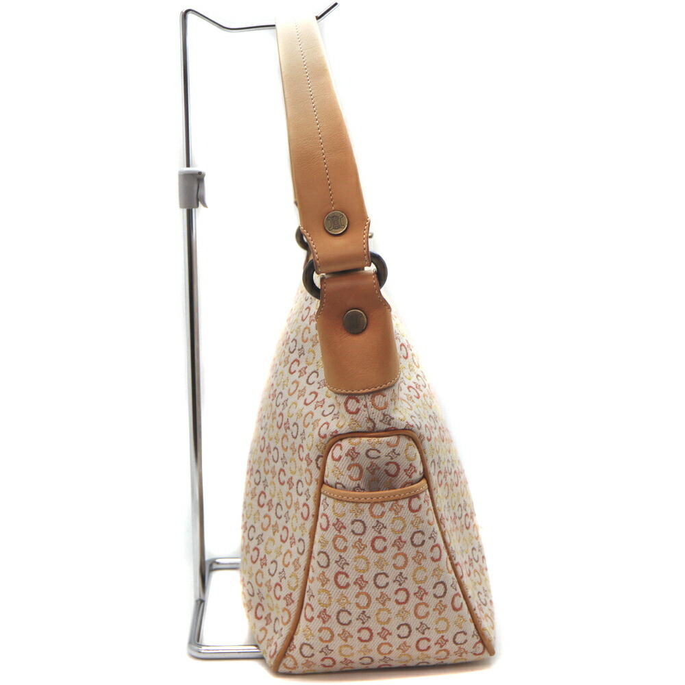 Celine One Shoulder Hobo Bag Canvas Leather White - Picture 4 of 6